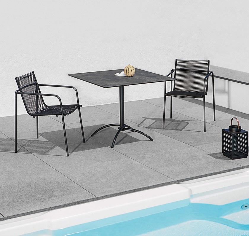 FISCHER MÖBEL Штабелируемый веревочный садовый стул с подлокотниками Taku sun-id-1482426 - Вид №2