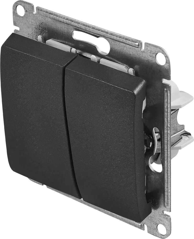 Переключатель Schneider Electric Glossa с двумя клавишами в антрацитовом исполнении 86710595
