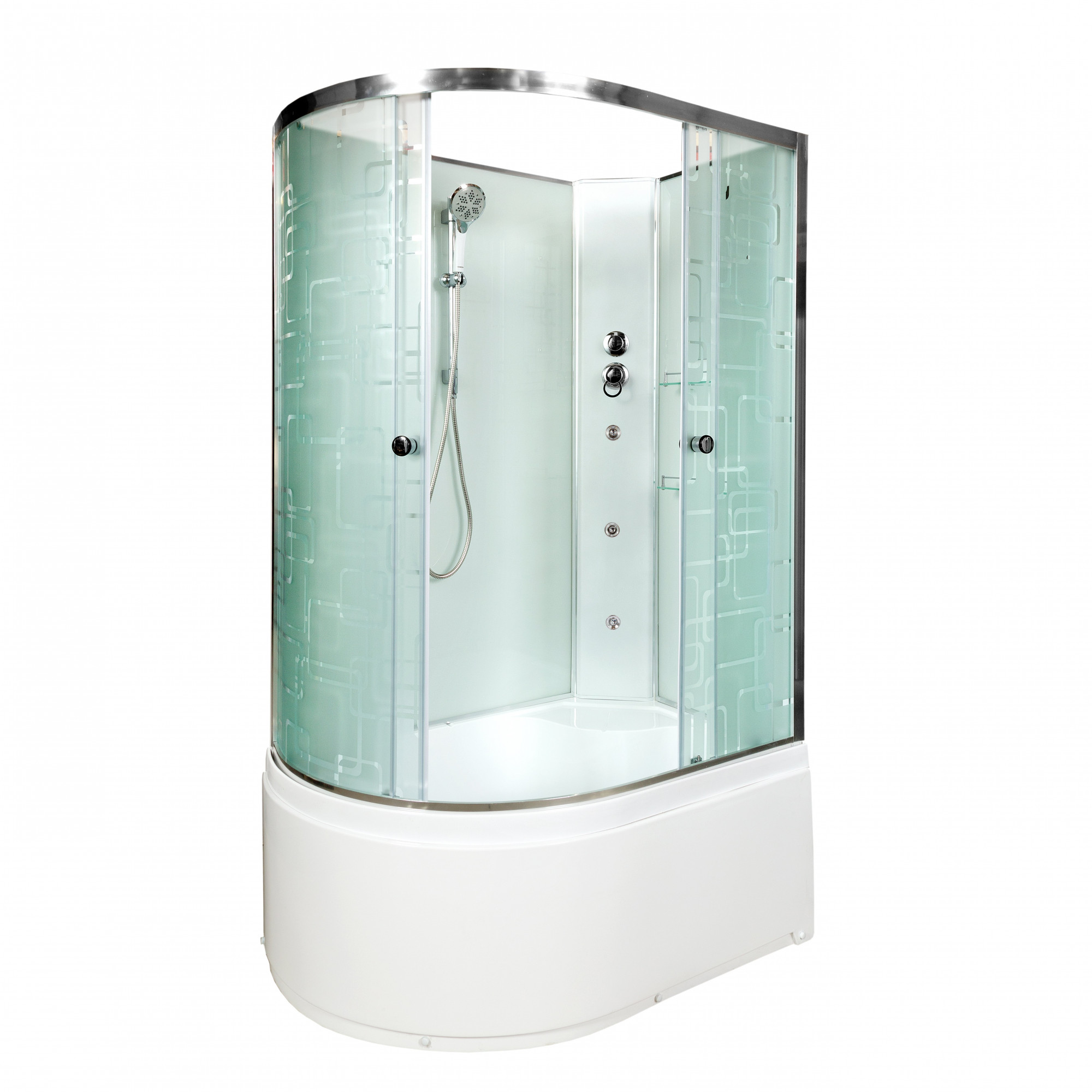 L 910 с гм. и эл. Душевая кабина DETO Серия L ЕМ4511 R  N с гидромассажем (гм.)