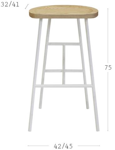 Billiani Высокий табурет из ясеня с подставкой для ног Puccio 715 - Вид №1