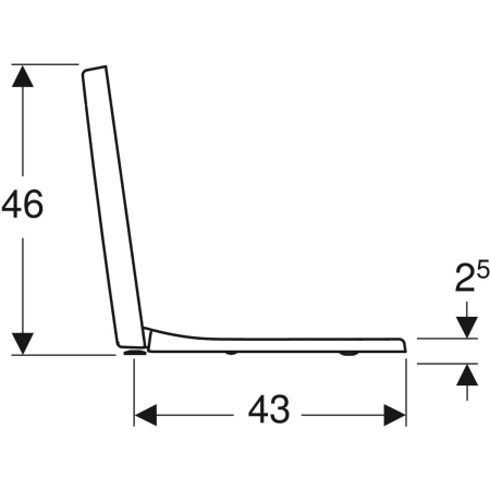 572120000 Сиденье для унитаза Geberit Renova Plan прямоугольное исполнение, крепление сверху Geberit  - Вид №4