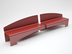 Стальная скамья со спинкой