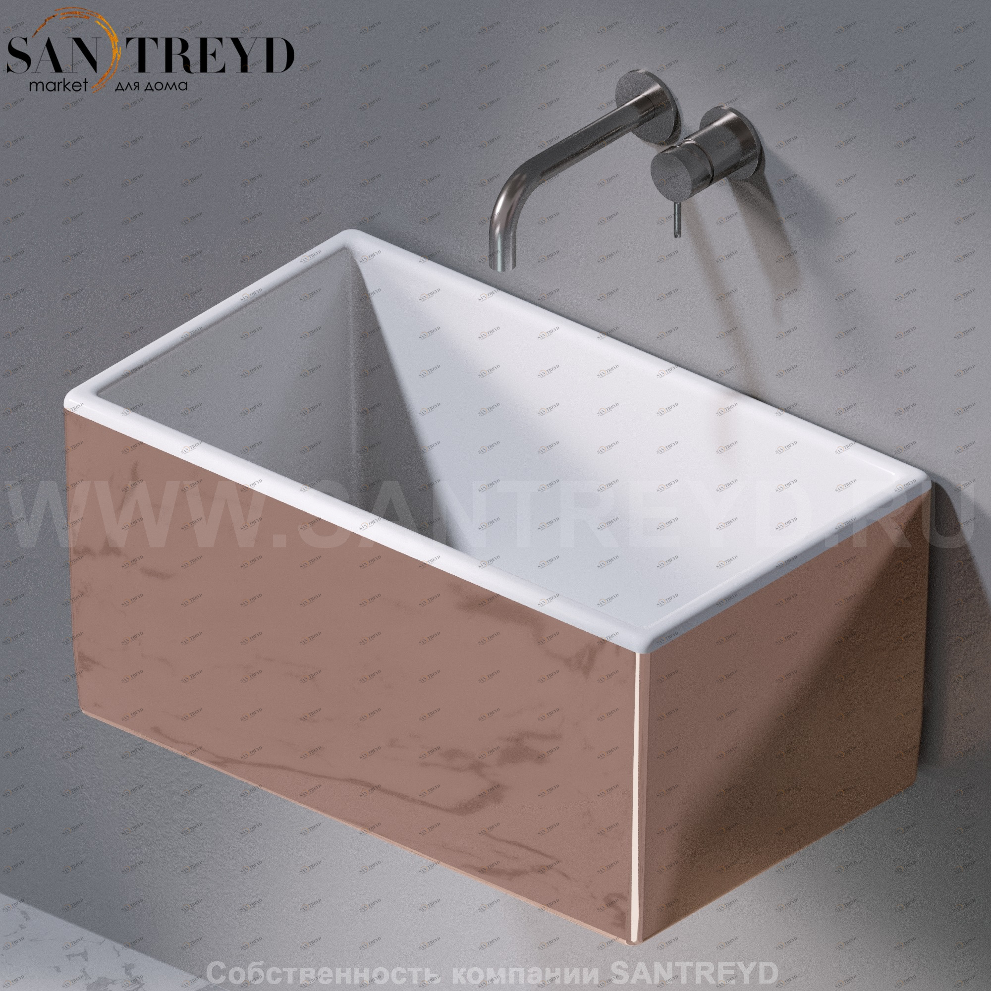 L112257 Подвесная раковина настенная прямоугольная A. e T. Italia Tower AeT ITALIA