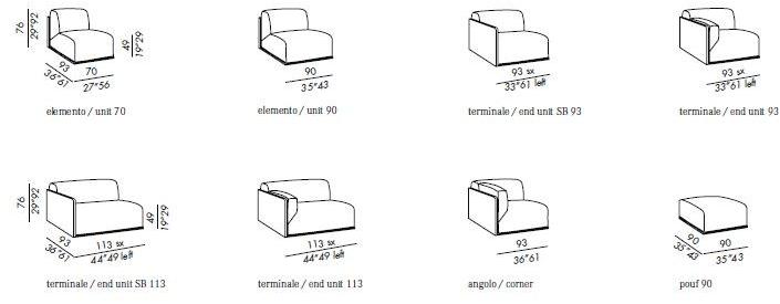 Meridiani 2-местный тканевый диван Bacon sun-id-1516385 - Вид №1