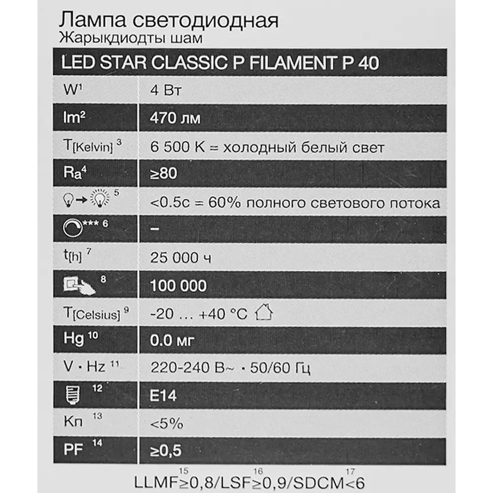 Лампа светодиодная Osram P E14 220/240 В 4 Вт шар 470 лм холодный белый свет 85306985 STLM-2020351  - Вид №4
