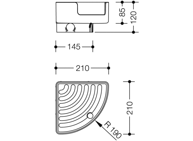 802.03.210 угловая полка HEWI Serie 802 LifeSystem  - Вид №4