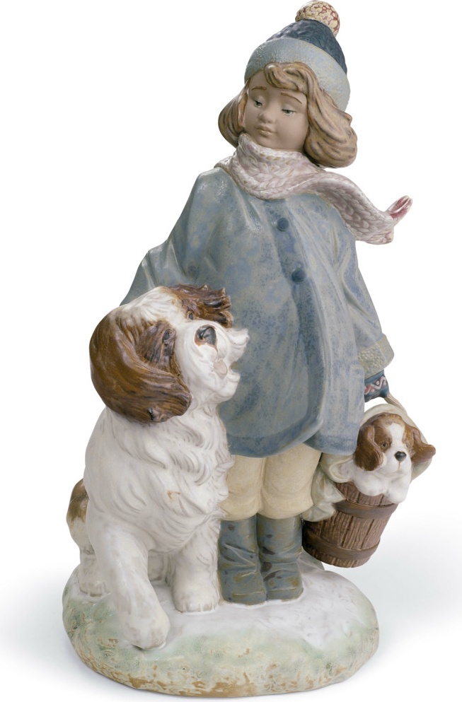 10669180 LLADRO Фигурка Lladro "Зимние холода" 30х17см Фарфор Lladró 