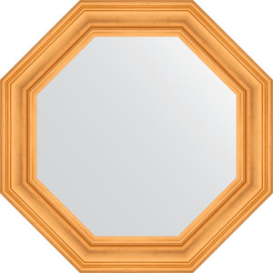 BY 7363 Зеркало в багетной раме - травленое золото 99 mm EVOFORM Octagon