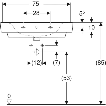501.723.00.1 Накладная раковина Geberit Renova Plan Geberit  - Вид №36