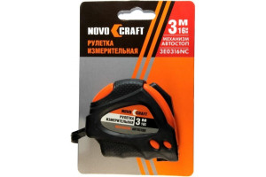 16667312 Рулетка 3E, 3 м, 16 мм, SELF-STOP, ABS, лента белая 3E0316NC NOVOCRAFT