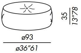 Meridiani Круглый пуф из ткани Scott sun-id-1412696 - Вид №1