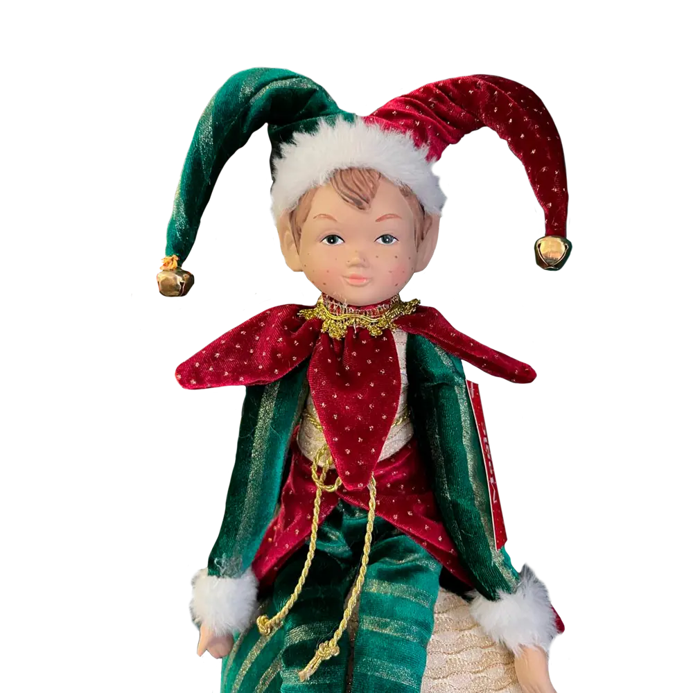 89381688 Декоративная фигура кукла Арлекин на шаре 40.5x20 см красный STLM-1438432 Santreyd Christmas - Вид №4