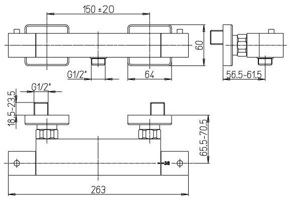 Paini Dax 84CR511THKM смеситель для душа  - Вид №2