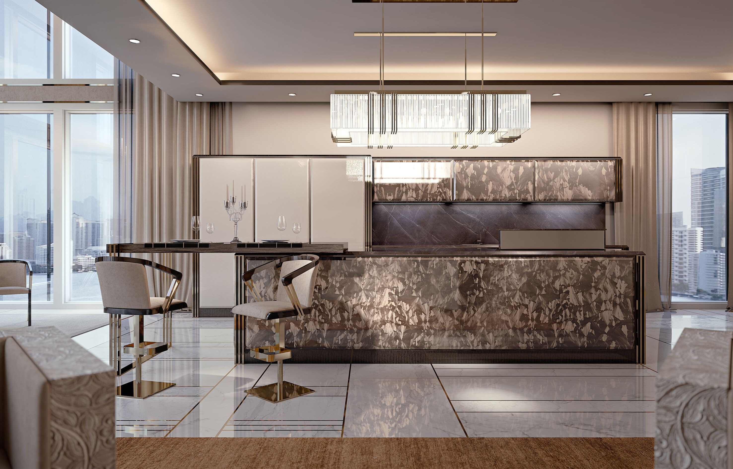 Стеклянный светодиодный подвесной светильник Bizzotto Italia Symphony – Infinity ARCH-00058436 - Вид №3