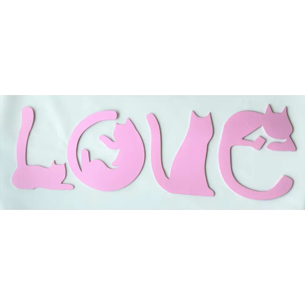 Настенное панно "Котики Love" дерево 70x26 см Симфония STLM-2021256