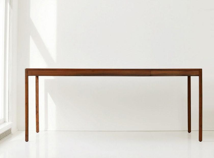 BassamFellows Рабочий стол из массива дерева с ящиками и кожаной столешницей Leather desk Cb-311 / cb-311p - Вид №6