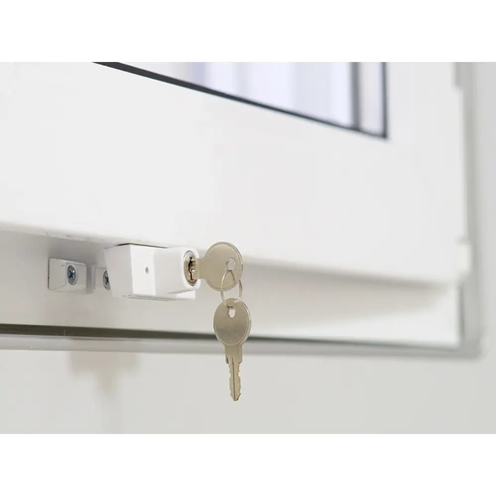 Блокиратор оконный с ключом 2.2x6 см, сталь, цвет белый Santreyd STLM-2007976 - Вид №4