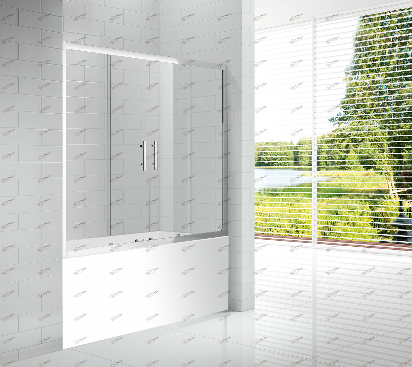 ECO-O-VF-2-150/145-C-Cr Душевое ограждения на борт вынны Cezares Китай