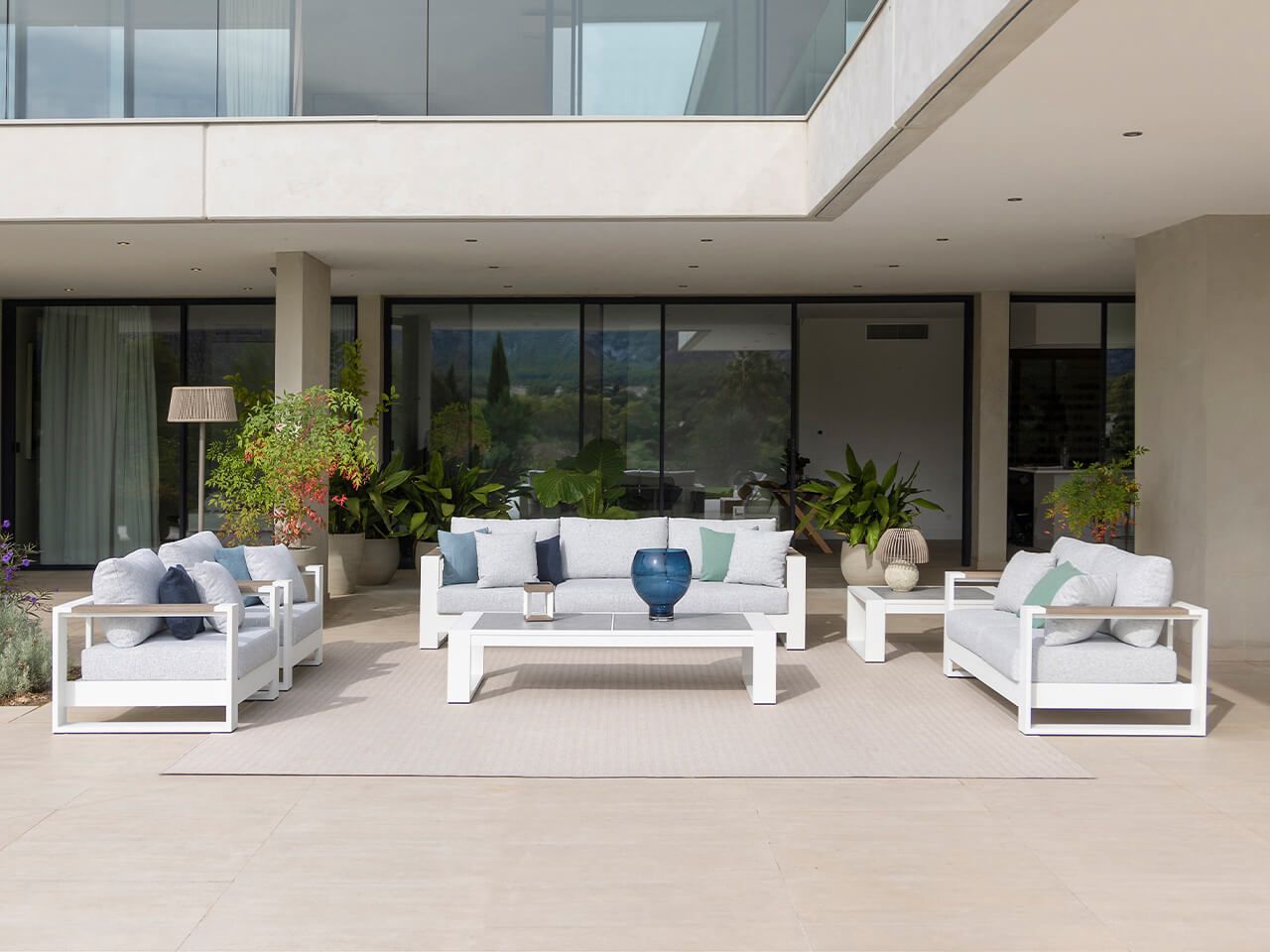 Алюминиевый низкий садовый столик с керамической столешницей Les Jardins® ранчо ARCH-00115035 - Вид №3