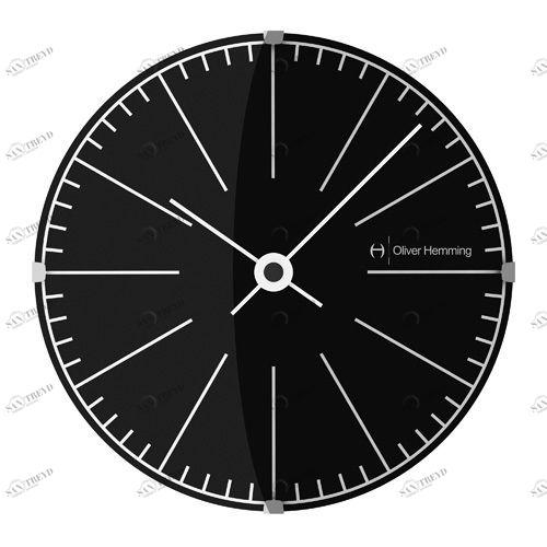 Настенные часы Vitri, Ø37 см, черные, W370DG76B Oliver Hemming 