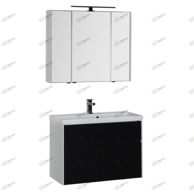 Комплект мебели Aquanet Латина 90 черный 00181088