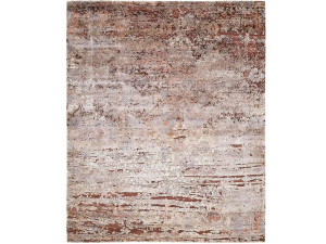 Шелковый прямоугольный ковер ручной работы