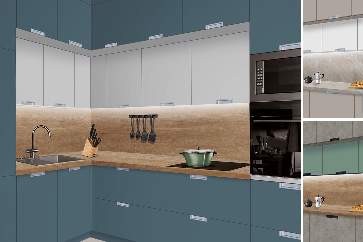 Фасады для кухни Модерн Фрезеровка «Модерн» SL39 Оникс серый SIDAK SIST724-13592 - Вид №1