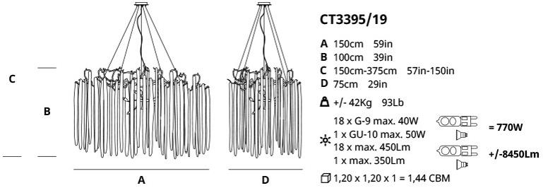 Serip Подвесной светильник из бронзы ручной работы Waterfall Ct3395/19 - Вид №1