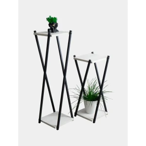 91866024 Подставка для цветочных горшков Laksi Лофт 85 см x 26 см x 85 см ЛДСП белый STLM-1362857