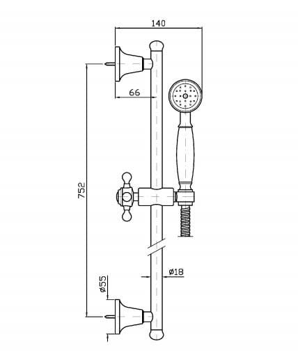 Подъемный стержень с ручным душем Zucchetti Агора ARCH-00144075 - Вид №2