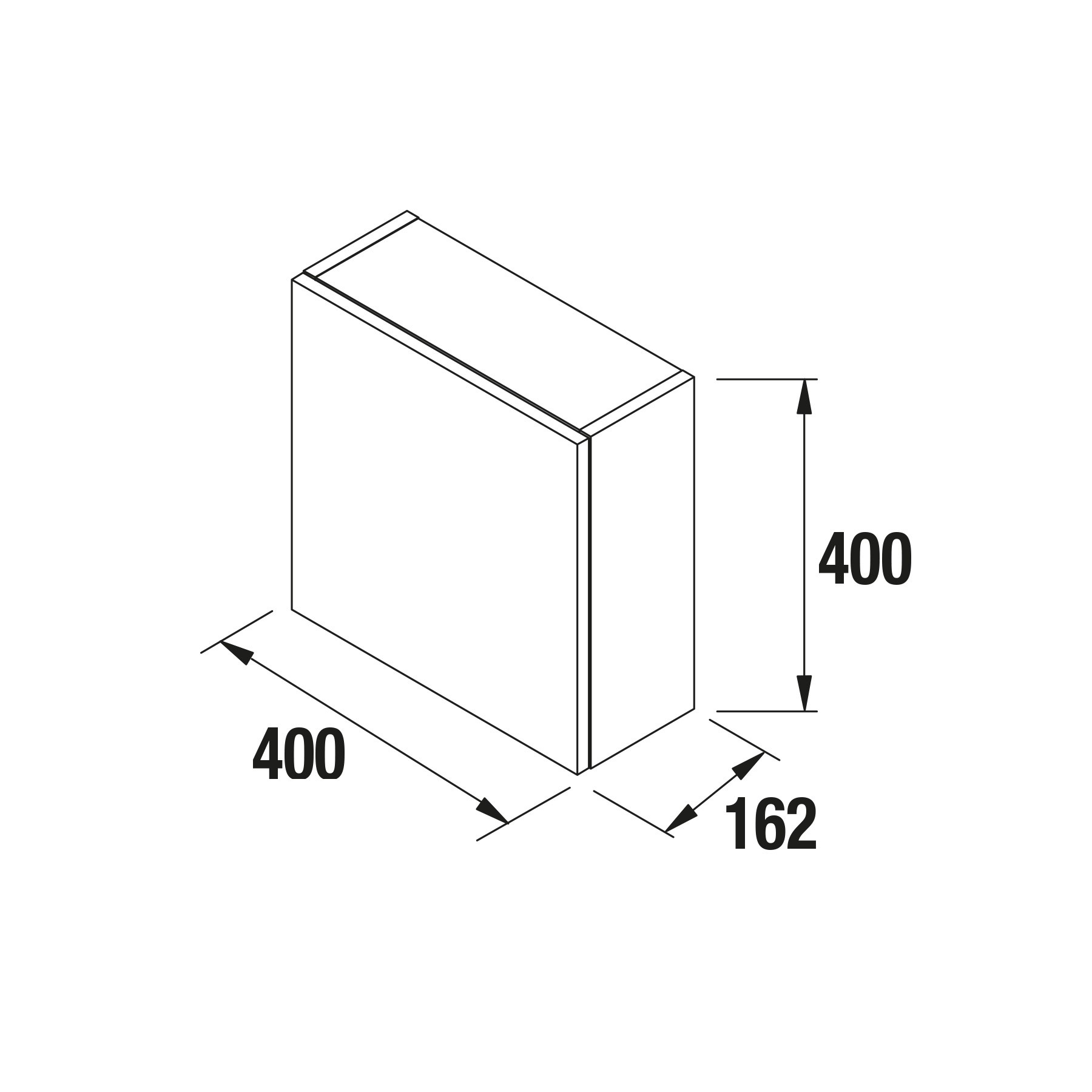 23214 SALGAR Модуль АЛЬЯНС 400 двусторонний 1 дверный SBIANCATO 400 x 400 x 162 мм Sbiancato  - Вид №2