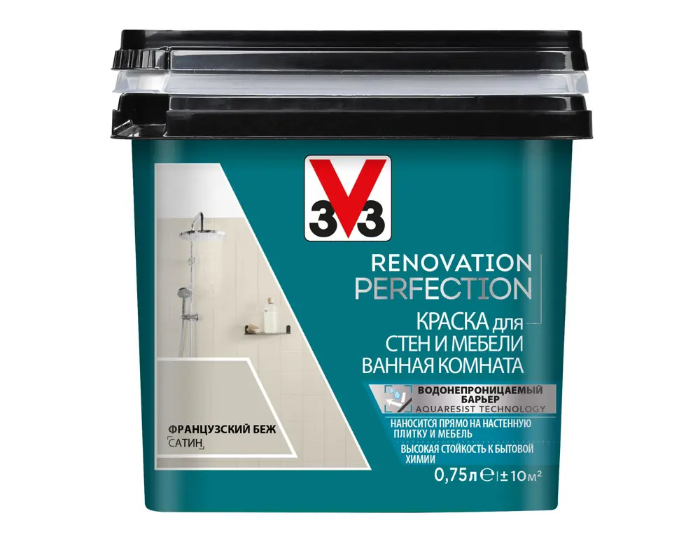 98294514 Краска для стен и мебели V33 RENOVATION PERFECTION 119708 французский беж, 0.75 л STLM-0852534