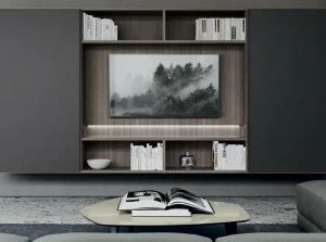 Febal Casa Лакированный подвесной книжный шкаф с подставкой под телевизор