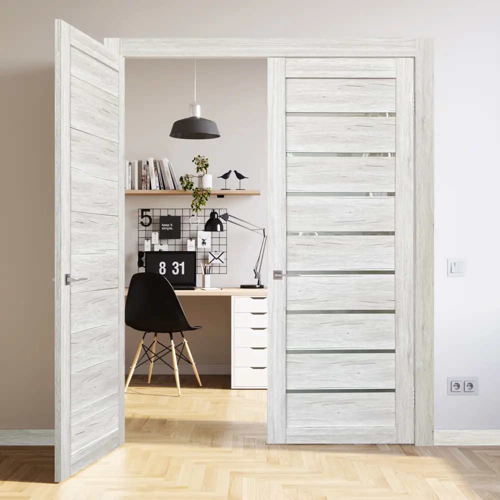 Дверь межкомнатная Тиволи остеклённая ПВХ ламинация цвет рустик серый 90x200 см (с замком и петлями) 83118865 STLM-2156414 МАРИО РИОЛИ  - Вид №6