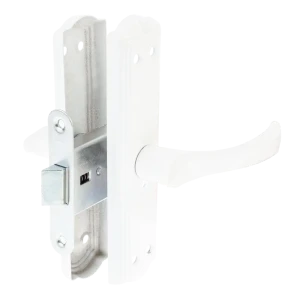 Дверная ручка на планке с защелкой с фиксацией Avers ЗЩ1Д-2-6 190x54 мм белая