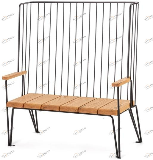 Nola Industrier Скамья из стали и дерева со спинкой Gard U33-10