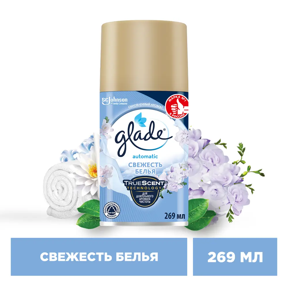 Автоматический освежитель воздуха GLADE «Свежесть белья» с регулируемым распылением 82454661 STLM-0027459 - Вид №2