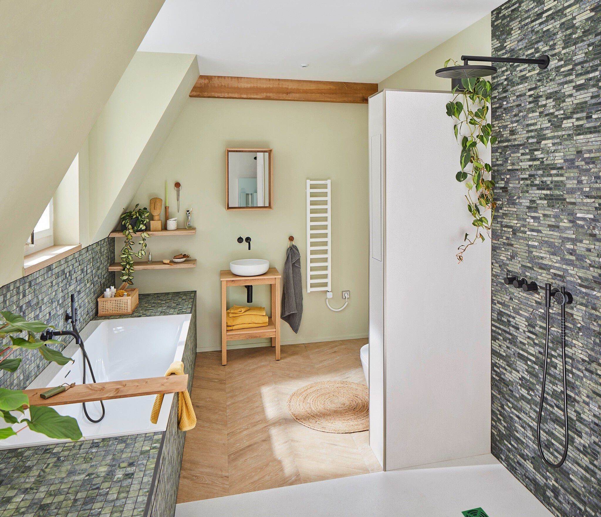 Зеленая мраморная мозаика Mosaix ARCH-00054083 - Вид №7