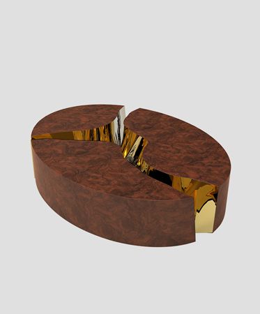 0-114 Овальный центральный стол Lapiaz из орехового дерева Boca Do Lobo  - Вид №15