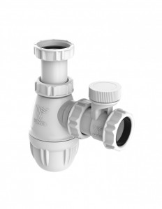 612900 001 00  Сифон для умывальника с антивакуумным клапаном, регулируемый 50/106 мм, выход Д. 32 мм, белый Valentin Белый