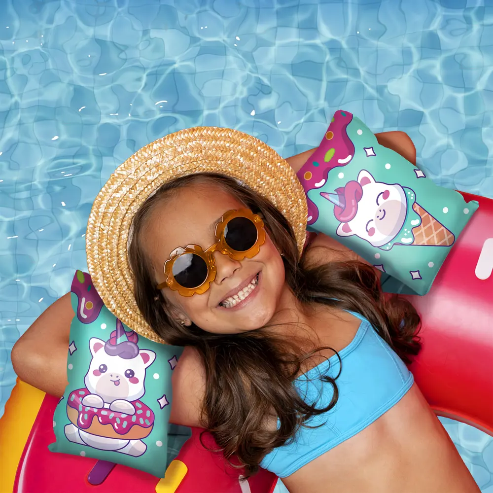 Детские нарукавники для плавания Единорог ПВХ 23x16 см разноцветные Santreyd STLM-2125149 - Вид №1