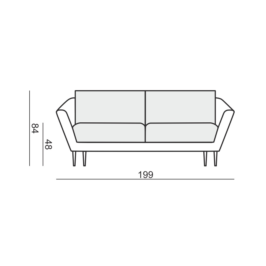 Диван Agda двухместный, голубой Sits S1018 - Вид №8