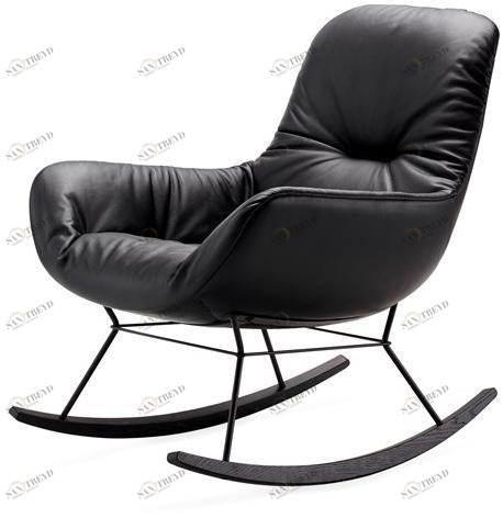 Freifrau Кресло-качалка в коже с подлокотниками Leya sun-id-1479912