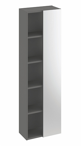 9742373111 IDO Elegant стеллаж, с зеркалом, 400 мм, темно-серый - Вид №5