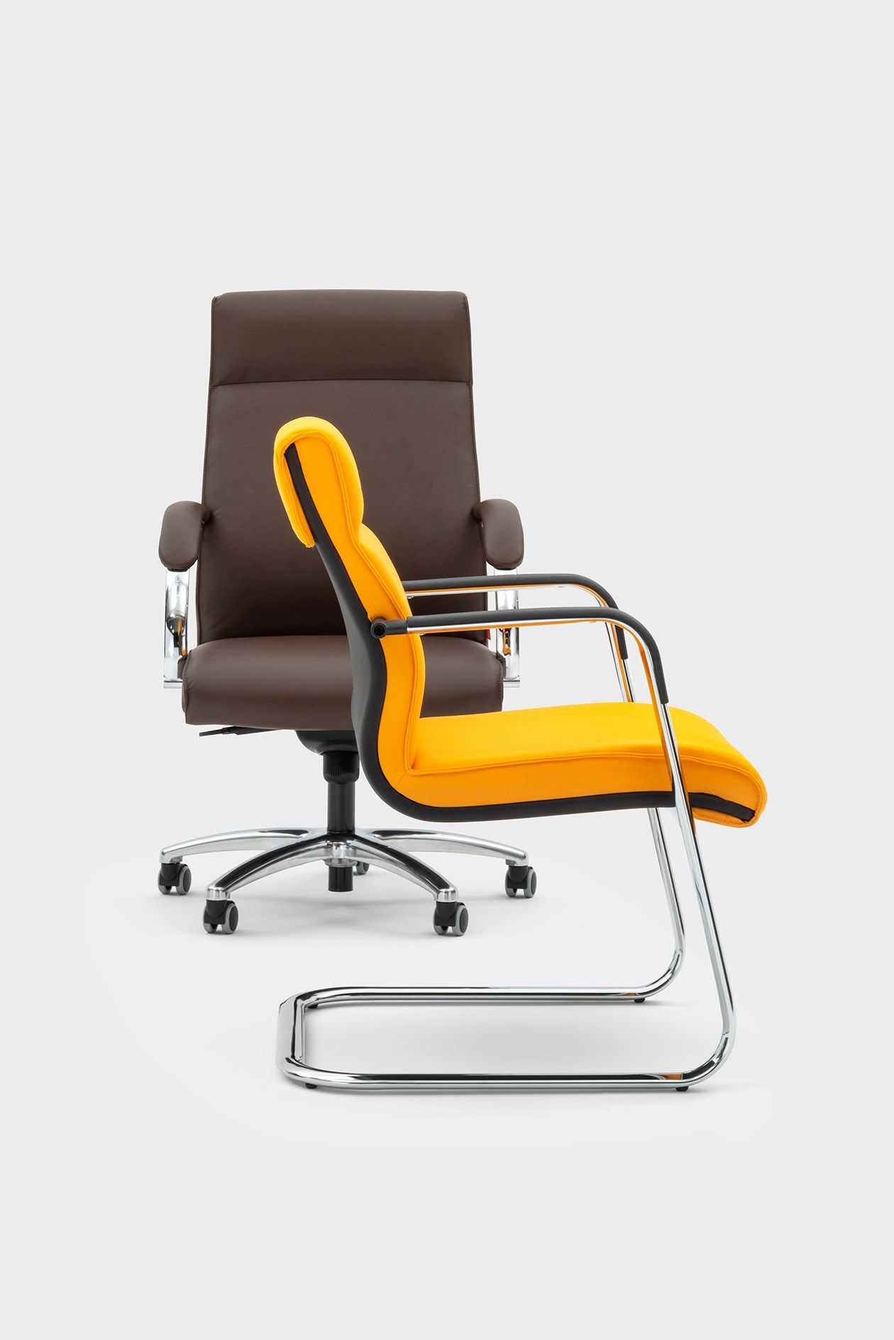 Кожаное офисное кресло руководителя с 5 спицами подголовник Viganò Икар ARCH-00076496 - Вид №2