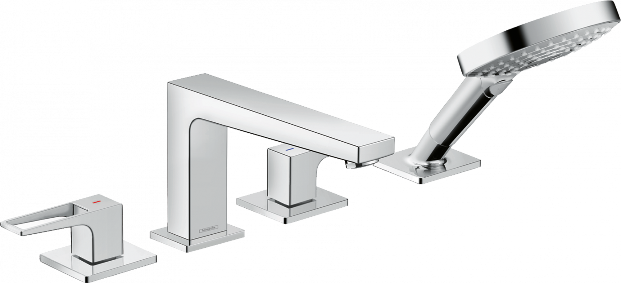 74553000 Metropol Смеситель на край ванны на 4 отверстия с петлевыми ручками Hansgrohe 