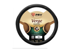 17867833 Оплётка на руль VERGE Fiber черный, отстрочка белая, M 129630 PSV