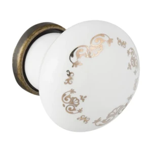 Мебельная ручка-кнопка Jet 297 RH297J.025BA замак/керамика цвет античная бронза