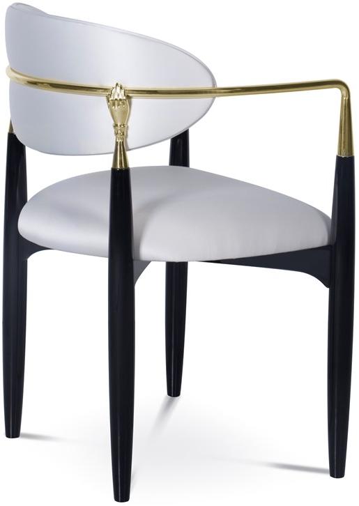 KOKET Стул из лакированной ткани с подлокотниками Nahema sun-id-1431004 - Вид №3