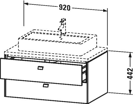 BR511804949 Brioso Тумбочка для консоли Графит матовый, декор Duravit - Вид №1